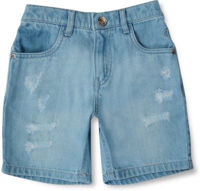 GINI & JONY Short For Boys Casual Dyed/Washed Denim(Blue, Pack of 1)