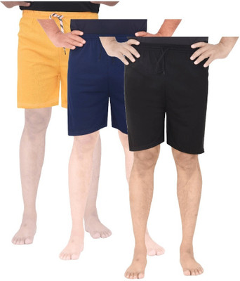 Fashnest Short For Boys Casual Self Design Pure Cotton(Multicolor, Pack of 3)