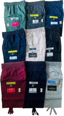 Cauchy Short For Boys & Girls Sports Solid Cotton Blend(Multicolor, Pack of 3)