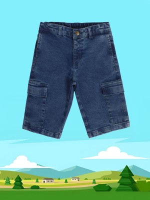 MINI KLUB Short For Boys Casual Dyed/Washed Pure Cotton(Blue, Pack of 1)