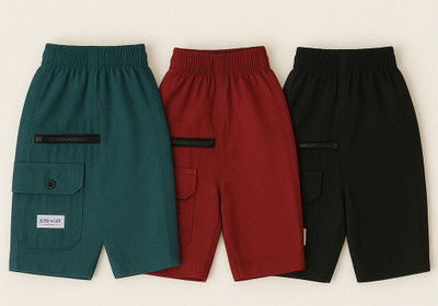 PRFAB Short For Boys & Girls Casual Solid Pure Cotton(Multicolor, Pack of 3)