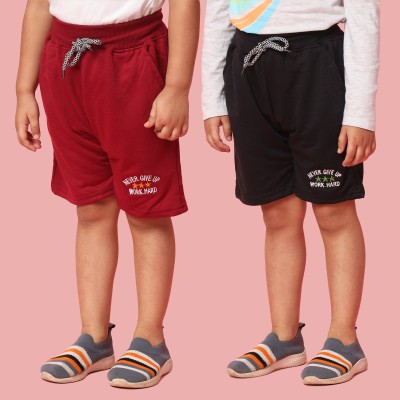 HEMLOCK Short For Boys Casual Solid Polycotton(Multicolor, Pack of 2)