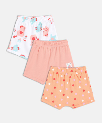 MINI KLUB Short For Baby Girls Casual Printed Cotton Blend(Multicolor, Pack of 3)