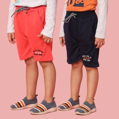 HEMLOCK Short For Boys Casual Solid Polycotton(Multicolor, Pack of 2)