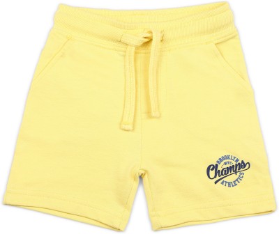 Billion Short For Boys Casual Self Design Cotton Blend(Yellow, Pack of 1)