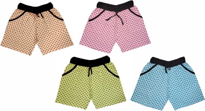adibaba Short For Baby Boys & Baby Girls Casual Printed Cotton Blend(Multicolor, Pack of 4)