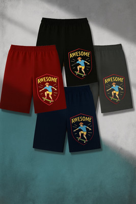 Fashionate World Short For Boys Casual Printed Pure Cotton(Multicolor, Pack of 4)