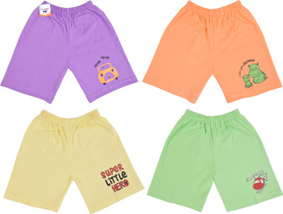 BabyToons Short For Baby Boys & Baby Girls Casual Printed Cotton Blend(Multicolor, Pack of 4)