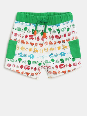 MINI KLUB Short For Boys Casual Solid, Printed Pure Cotton(Multicolor, Pack of 1)