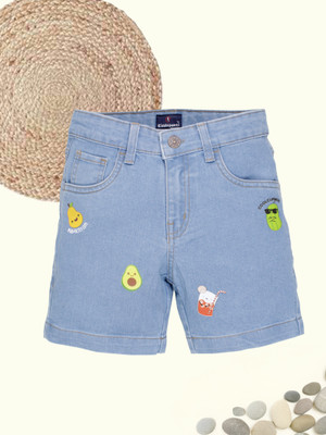 KiddoPanti Short For Boys Casual Solid Denim(Light Blue, Pack of 1)