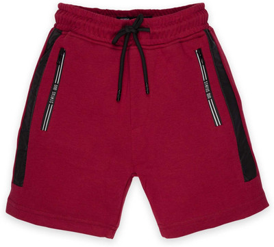 Status Quo Short For Boys Casual Solid Polyester(Red, Pack of 1)