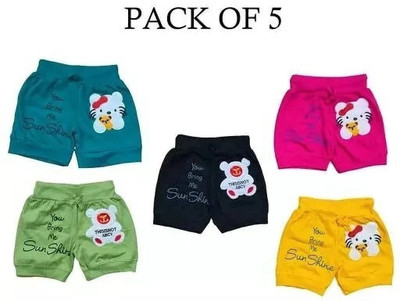 smirkysmile Short For Baby Boys & Baby Girls Casual Printed Cotton Blend(Multicolor, Pack of 5)