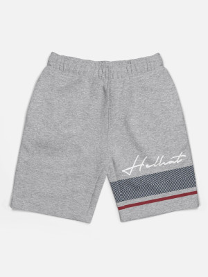 Hellcat Short For Boys Casual Printed Cotton Blend(Grey, Pack of 1)