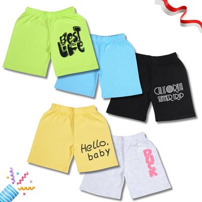 Worton Fashion Short For Baby Boys Casual Printed Pure Cotton(Multicolor, Pack of 5)