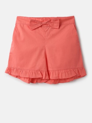 United Colors of Benetton Short For Girls Casual Solid Pure Cotton(Pink, Pack of 1)