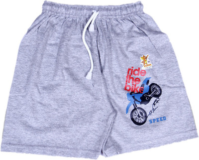 Padma Short For Boys Solid Cotton Blend(Grey, Pack of 1)