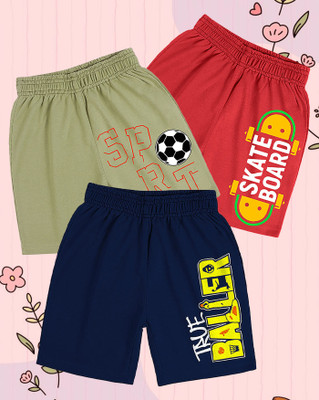 ENITOR Short For Boys Casual Printed Cotton Blend(Multicolor, Pack of 3)