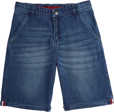 Cub McPaws Short For Boys Casual Solid Pure Cotton(Dark Blue, Pack of 1)