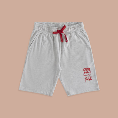 Pantaloons Junior Short For Boys Casual Self Design Pure Cotton(Grey, Pack of 1)