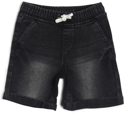 Arshia Fashions Short For Boys Casual Dyed/Washed Denim(Black, Pack of 1)