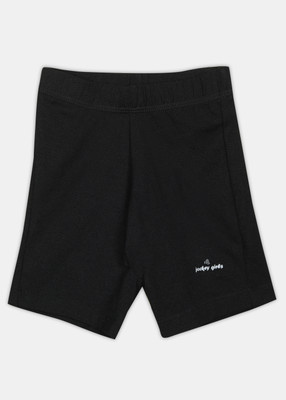 JOCKEY Short For Girls Casual Solid Cotton Blend(Black, Pack of 1)