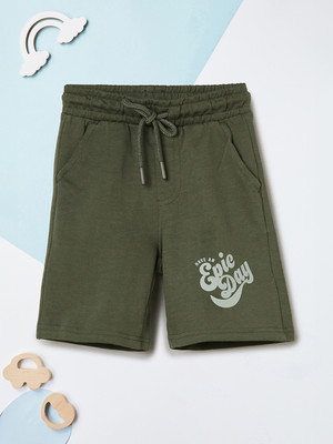 MAX Short For Boys Casual Printed Pure Cotton(Green, Pack of 1)
