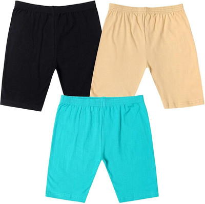 NEEORT TREND Short For Boys & Girls Casual Solid Cotton Blend(Multicolor, Pack of 3)