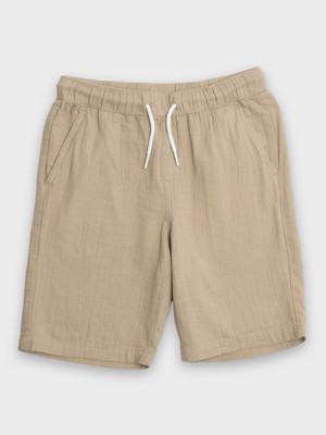 TOMMY HILFIGER Short For Boys Casual Solid Pure Cotton(Beige, Pack of 1)