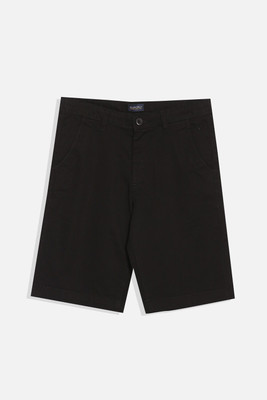 Allen Solly Short For Boys Casual Solid Cotton Blend(Black, Pack of 1)