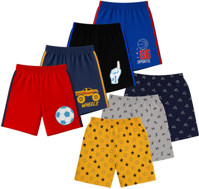 fasla Short For Boys Beach Wear Printed Cotton Blend(Multicolor, Pack of 7)