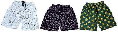 Madefa Short For Baby Boys & Baby Girls Casual Printed Cotton Blend(Multicolor, Pack of 3)