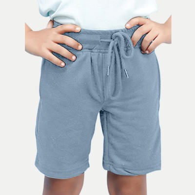 Rad prix Short For Boys Casual Solid Pure Cotton(Light Blue, Pack of 1)