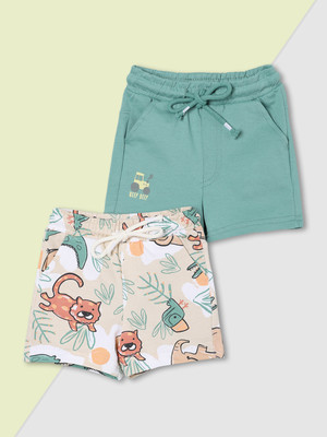 MAX Short For Boys Casual Printed Pure Cotton(Blue, Pack of 2)