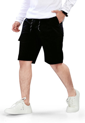 UNOSEVEN Short For Boys Casual Solid Pure Cotton(Black, Pack of 1)