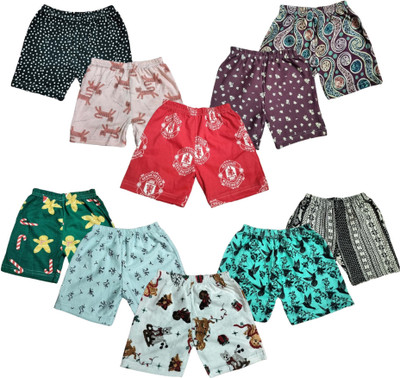 Newconcept Short For Baby Boys & Baby Girls Casual Printed Pure Cotton(Multicolor, Pack of 10)