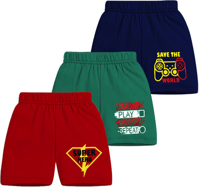 MIST N FOGG Short For Boys & Girls Casual Printed Cotton Jersey(Multicolor, Pack of 3)