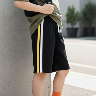 PARTTHA TRADING Short For Boys & Girls Casual Solid Cotton Lycra(Black, Pack of 1)