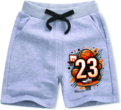 diamond art collection Short For Boys & Girls Casual Printed Cotton Jersey(Grey, Pack of 1)