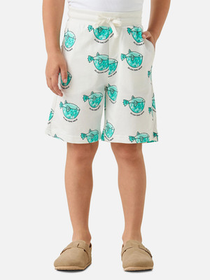 JUNIORS by Babyshop Short For Boys Casual Printed Pure Cotton(White, Pack of 1)