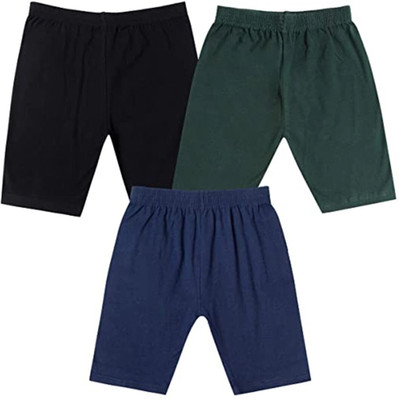 NEEORT FASHION Short For Boys & Girls Casual Solid Cotton Blend(Multicolor, Pack of 3)