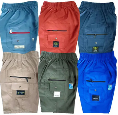 Sajao Creation Short For Boys & Girls Party Solid Cotton Lycra(Multicolor, Pack of 3)