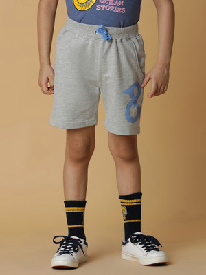 TALES & STORIES Short For Boys Casual Printed Polycotton(Grey, Pack of 1)