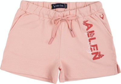 Allen Solly Short For Girls Casual Printed Pure Cotton(Pink, Pack of 1)