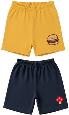 Tiny Pearl Short For Boys & Girls Casual Graphic Print Cotton Blend(Multicolor, Pack of 2)