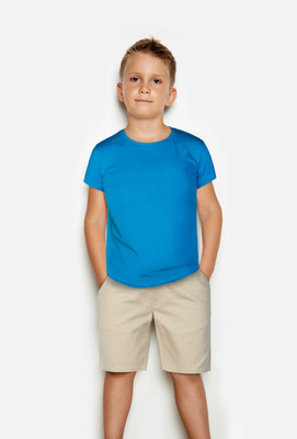 GINI & JONY Short For Boys Casual Solid Cotton Blend(Brown, Pack of 1)