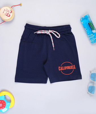 YALZZ Short For Boys Casual Graphic Print Pure Cotton(Dark Blue, Pack of 1)