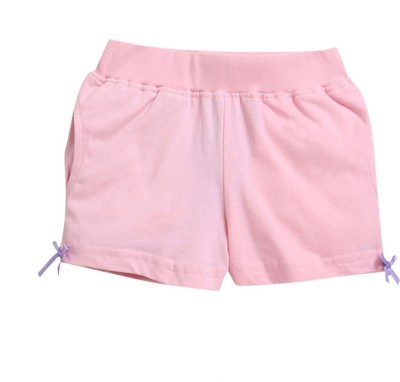 Hopscotch Short For Girls Casual Solid Pure Cotton(Pink, Pack of 1)