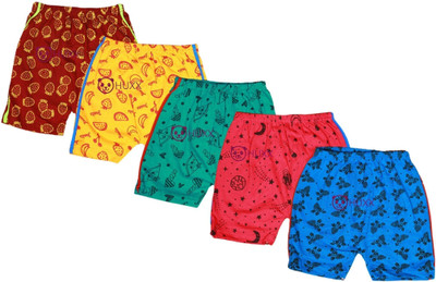 HUXX Short For Boys & Girls Casual Solid Pure Cotton(Multicolor, Pack of 5)
