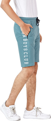 UB CLUB Short For Boys Casual Printed Cotton Blend(Light Blue, Pack of 1)
