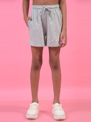CRIMSOUNE CLUB Short For Girls Casual Solid Pure Cotton(White, Pack of 1)